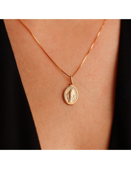 Medaille Unserer Lieben Frau von Lourdes aus 9 K Gold Unoaerre