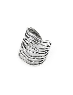 925 Sterling Silver Wavy Lines Ring 