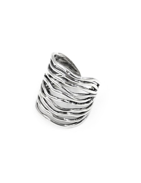 Ring mit Wellenlinien aus 925er Sterlingsilber