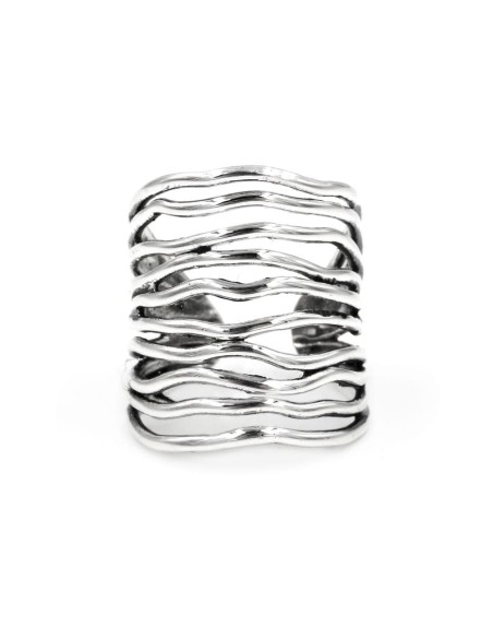 Anello Linee Ondulate in Argento 925 