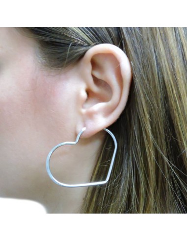  925 Sterling Silver Heart Hoop Earrings 