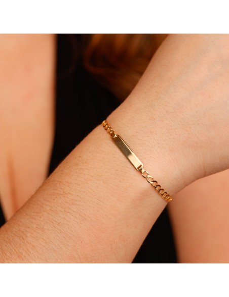 Armband mit Personalisierbarer Platte aus 9 K Gold