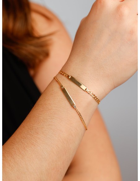 Customizable  9K Gold Tag Bracelet