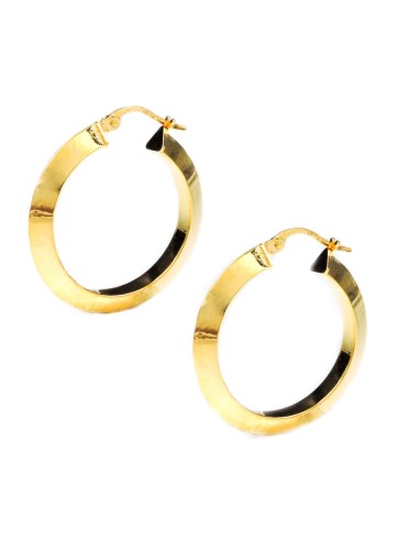 9K Gold Triangle Barrel Hoop Earrings