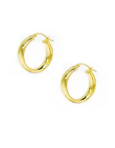 9K Gold Hoop Earrings Soft Flat Barrel