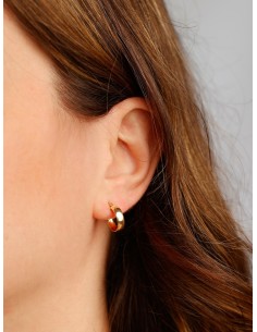 9K Gold Creolen Weiches Flaches Fass 2
