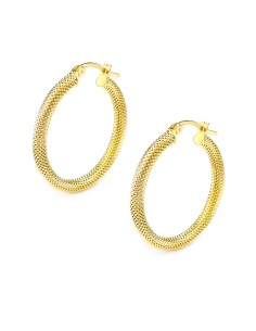 9K Gold Dotted Hoop Earrings