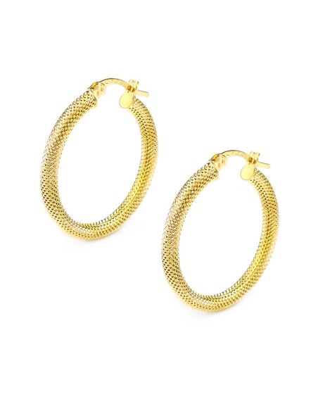 9K Gold Dotted Hoop Earrings