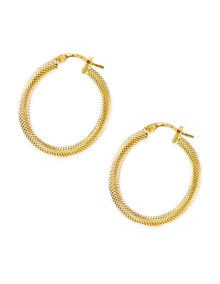 9K Gold Dotted Hoop Earrings