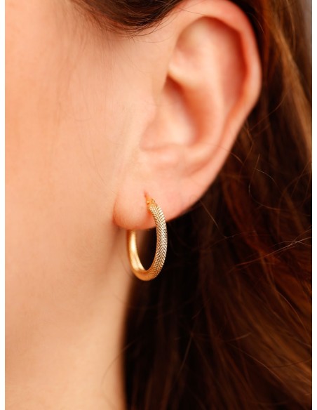 9K Gold Dotted Hoop Earrings