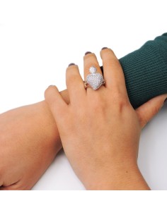 925 Sterling Silver Holy Heart Ring with White Zircons 2