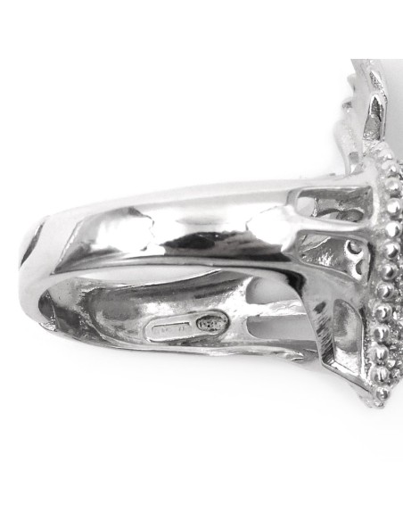 925 Sterling Silver Holy Heart Ring with White Zircons