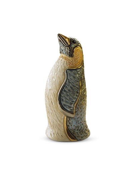 Pinguino Scultura in Ceramica De Rosa Rinconada