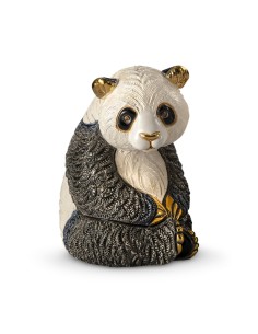 Sitzender Panda Keramikskulptur De Rosa Rinconada