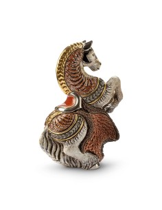 Graues Turnierpferd Keramikskulptur 2