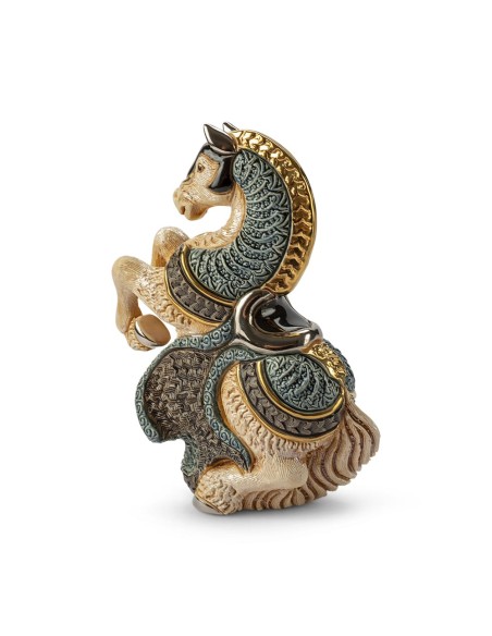 Cavallo da Giostra Bianco Scultura in Ceramica 