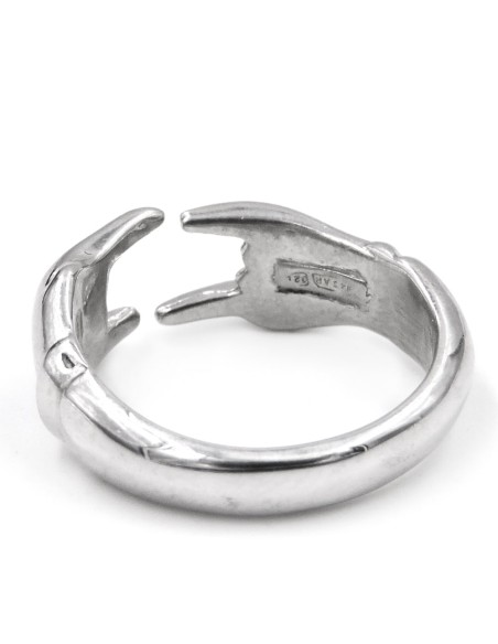 Silberner Hörner-Abergläubischer Ring