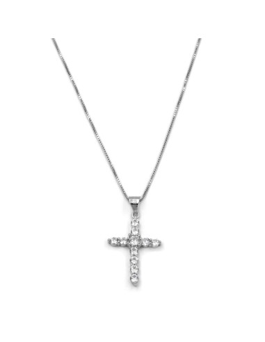 Collana in Argento con Croce Zirconata