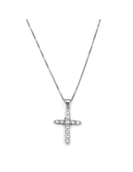 Collana in Argento con Croce Zirconata