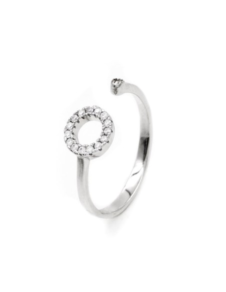 Kreisring aus 925er Sterlingsilber mit Weißen Zirkonia