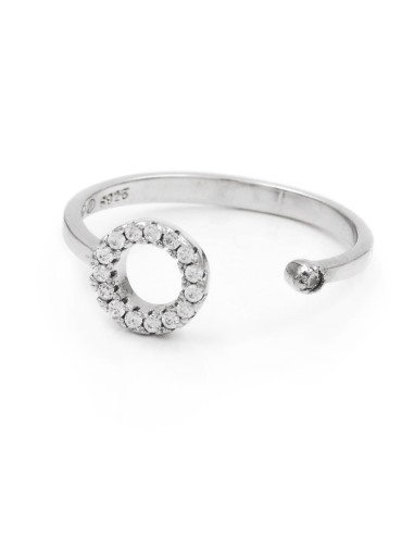 Kreisring aus 925er Sterlingsilber mit Weißen...