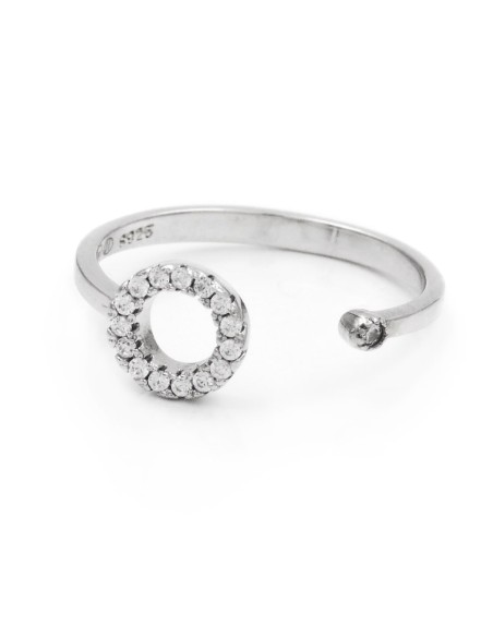 Kreisring aus 925er Sterlingsilber mit Weißen Zirkonia