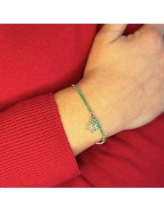 Sterlingsilber Dünngrünes Tennisarmband mit Hufeisenanhänger 2