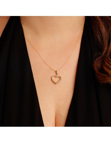 9K Gold Heart Pendant Necklace Unoaerre