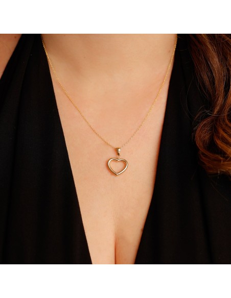 Collana con Ciondolo Cuore  in Oro 9 Carati Unoaerre