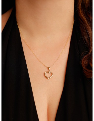 9K Gold Heart Pendant Necklace Unoaerre