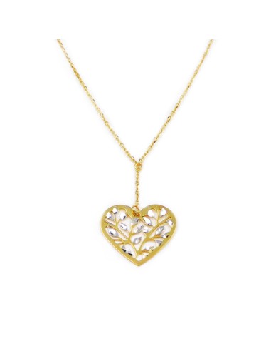 9K Gold Lebensbaum-Herz-Halskette Unoaerre