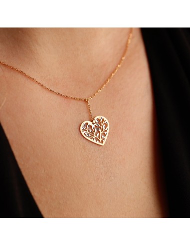 Collana con Cuore Traforato Albero della Vita...