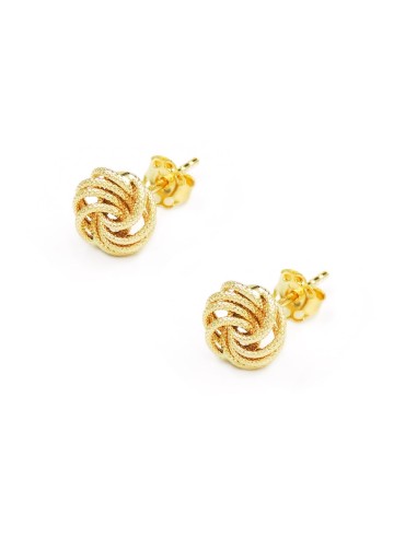 Orecchini Bottoncino Spirale in Oro Giallo 9 Carati Puntinato Unoaerre