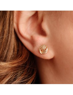 9K Yellow Gold Spiral Stud Earrings Unoaerre 2