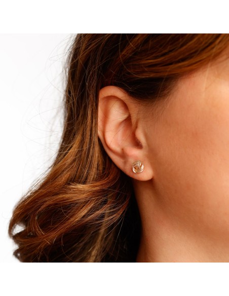 9K Yellow Gold Spiral Stud Earrings Unoaerre