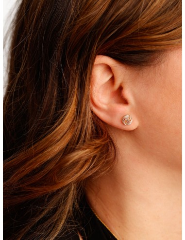 Orecchini Bottoncino Spirale in Oro Giallo 9...