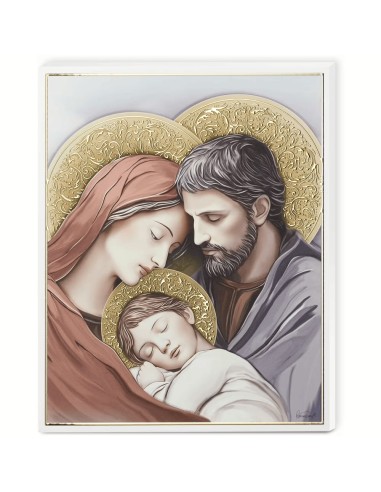 Holy Family Painting Print on Wood with Golden...