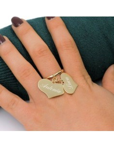 Gold Plated 925 Sterling Silver Ring with 2 Customizable... 2