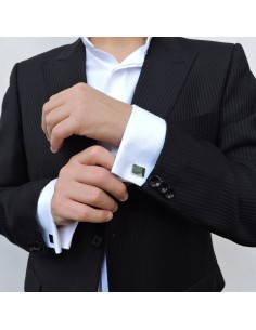 Personalisierbare Rechteckige Manschettenknöpfe aus 925er... 2