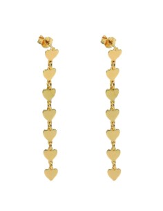 Orecchini Lunghi Cuori Pendenti in Argento 925