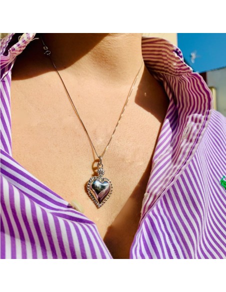 Customizable 925 Sterling Silver Holy Heart Necklace 