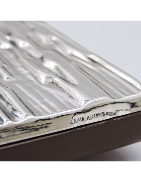 925 Sterling Silver Picture Frame Tree Bark 4x6