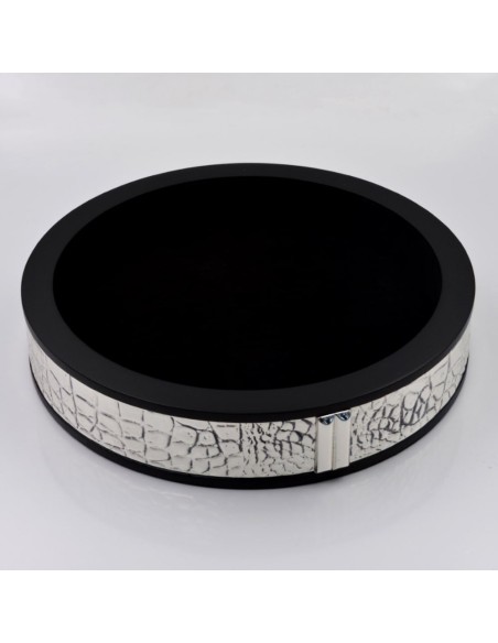 Svuotatasche Tondo Crocodile Skin in Argento 925 e Legno