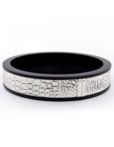 Svuotatasche Tondo Crocodile Skin in Argento...