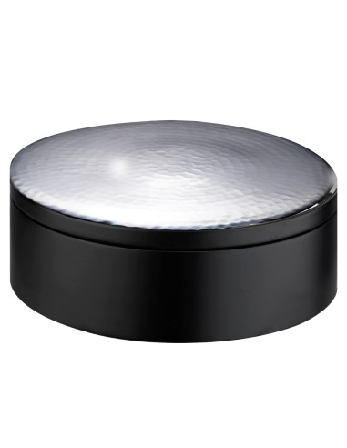 Scatola Portagioie Tonda in Legno con Cover in Argento 925 Martellato