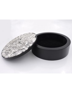Round Jewelry Box with Sterling Silver Butterflies Cover 2