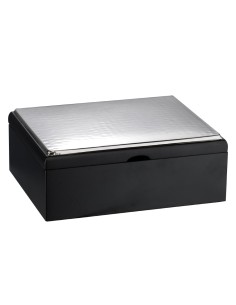 Wooden Jewelry Box with Hammered 925 Sterling Silver Cover