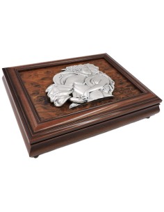 Jewelery Box with Music Box, Walnut Burl and Sterling Silver