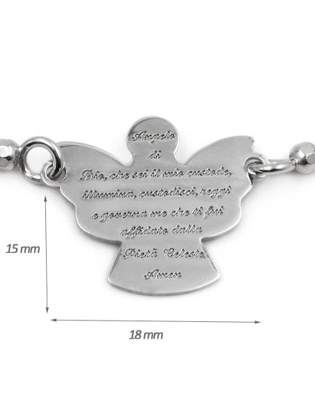 925 Sterling Silver Bracelet With Prayer Angel of the Lord  by Damiano Argenti