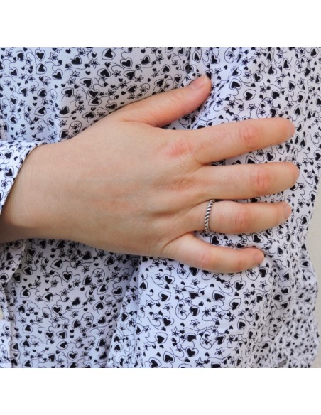 Sterling Silver Rope Ring 
